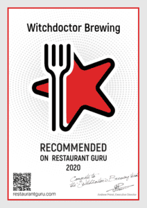 Restaurant Guru Certificate awarded in 2020